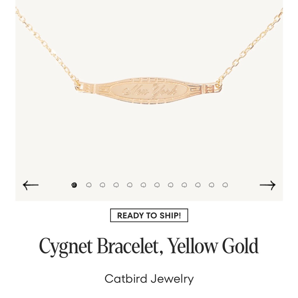 Catbird Cygnet Bracelet, Yellow Gold